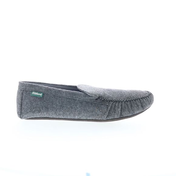 Hitchcock Mens Moccasin Slippers Gray Shoes (NWT)